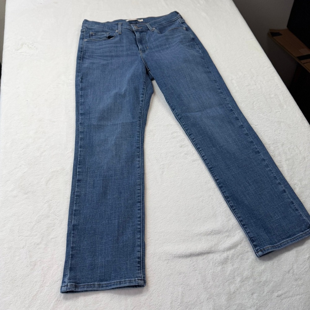 Levi's‎ Classic Straight Jeans Women 6S W28 L28 Blue Good Mid Wash Denim - Picture 2 of 14